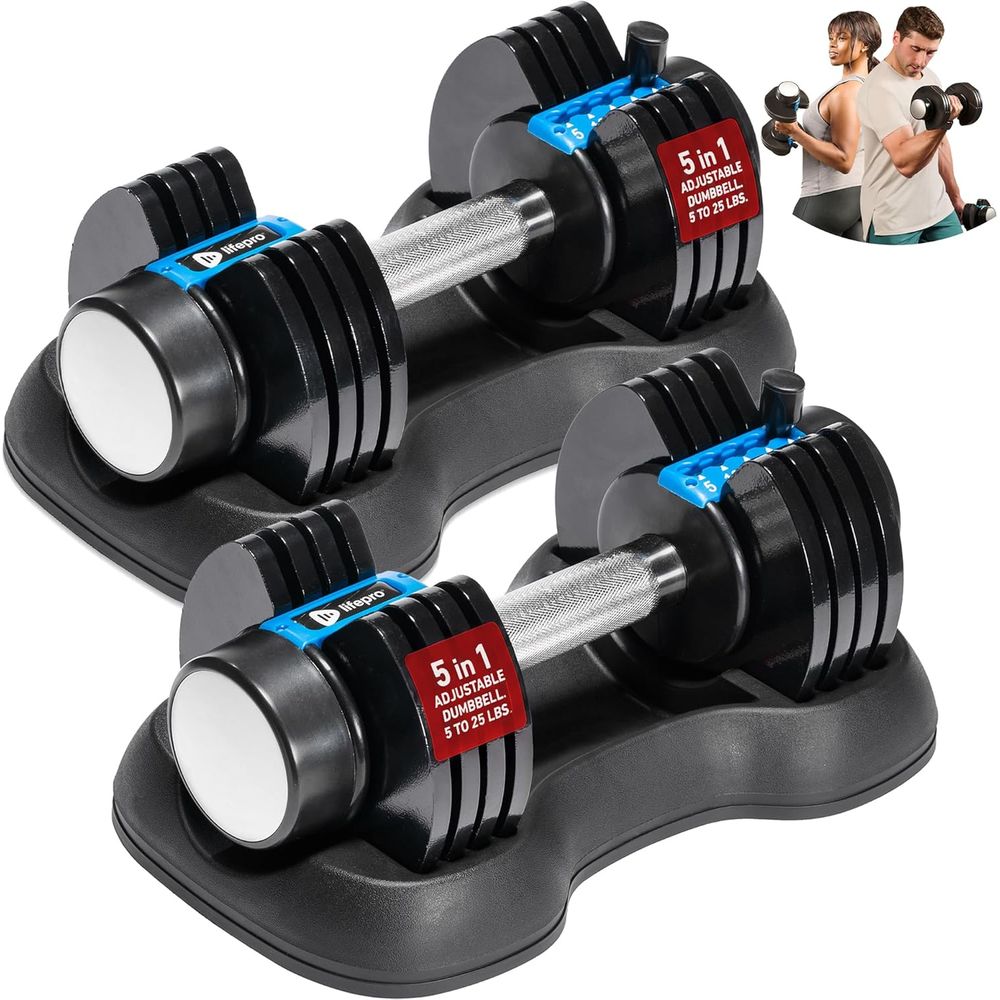 Quick-Adjust Dumbbell Set with - Home Gym No Equipment ulasan dan harga