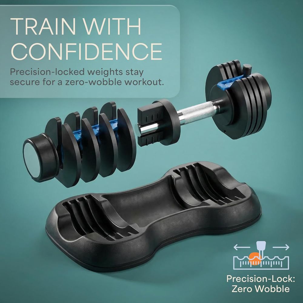 Quick-Adjust Dumbbell Set with - Home Gym No Equipment ulasan dan harga