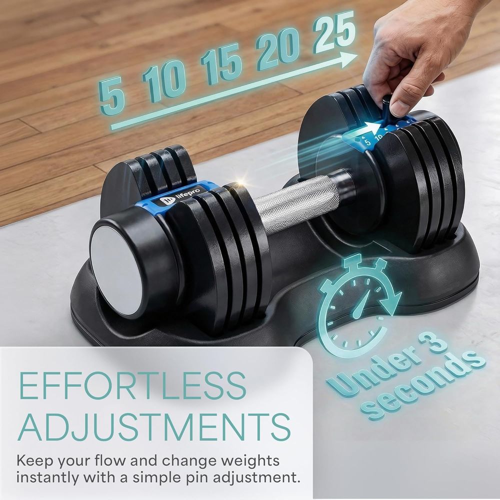 Quick-Adjust Dumbbell Set with - Home Gym No Equipment ulasan dan harga