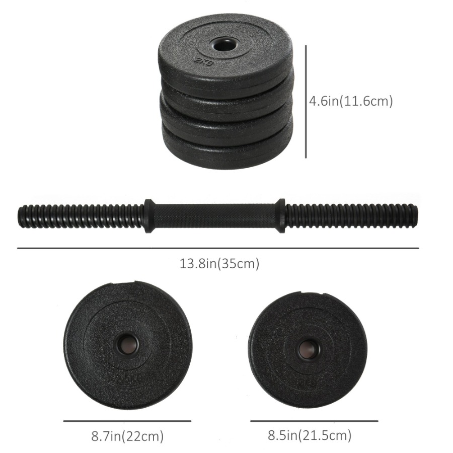 Adjustable 2 x 22lbs Weight Du - Home Gym Dumbbell Set ulasan dan harga