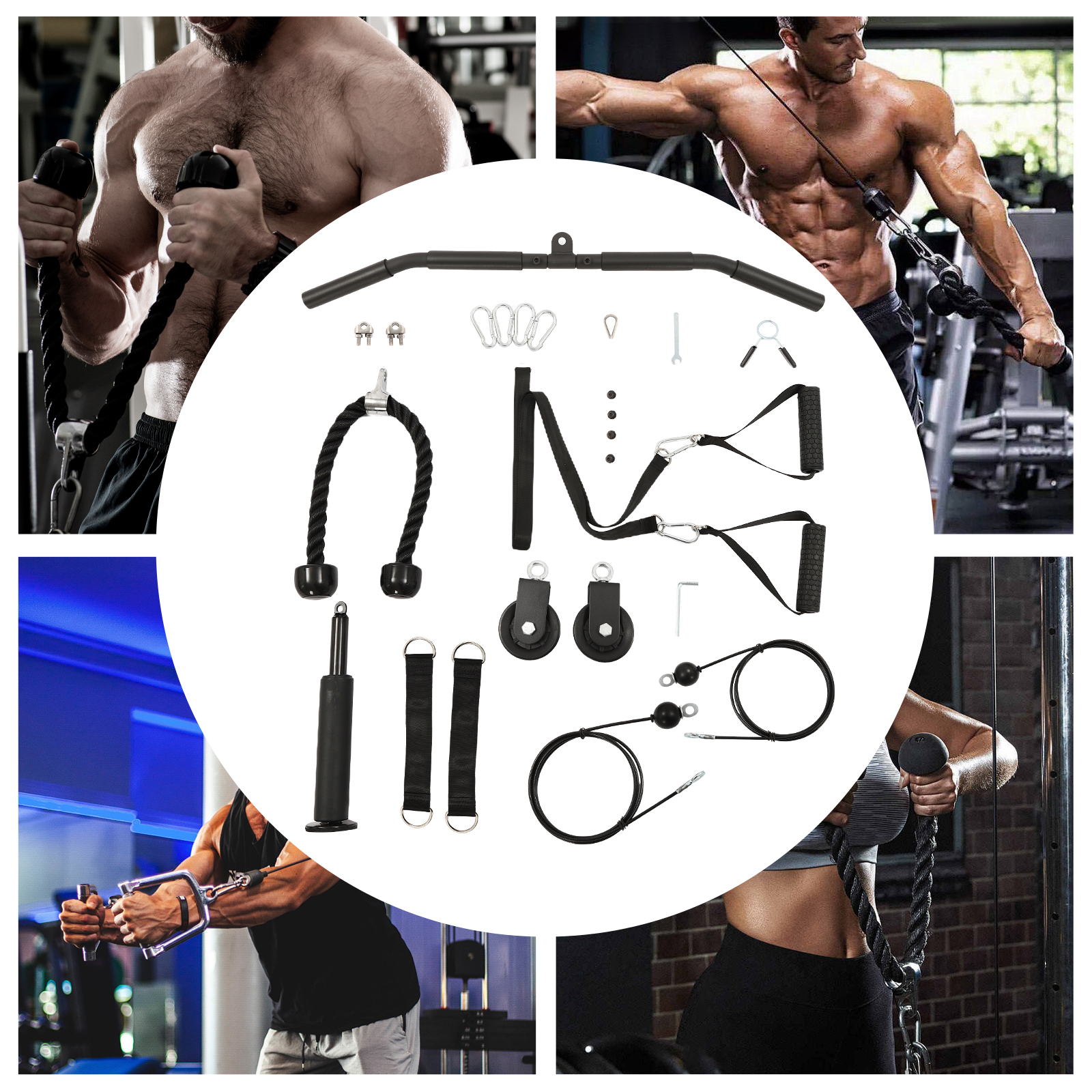 264LBS Load Capacity Cable Pul - Home Gym Cable Pulley System ulasan dan harga