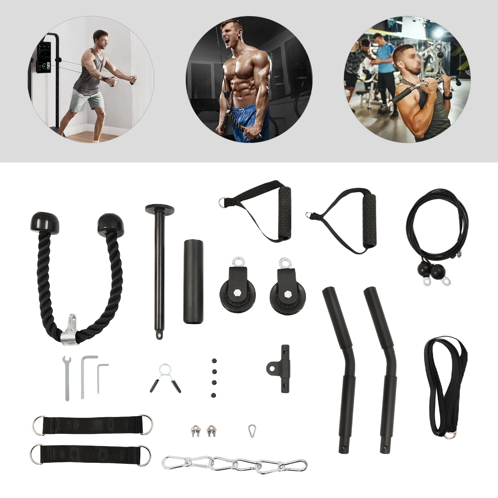 264LBS Load Capacity Cable Pul - Home Gym Cable Pulley System ulasan dan harga