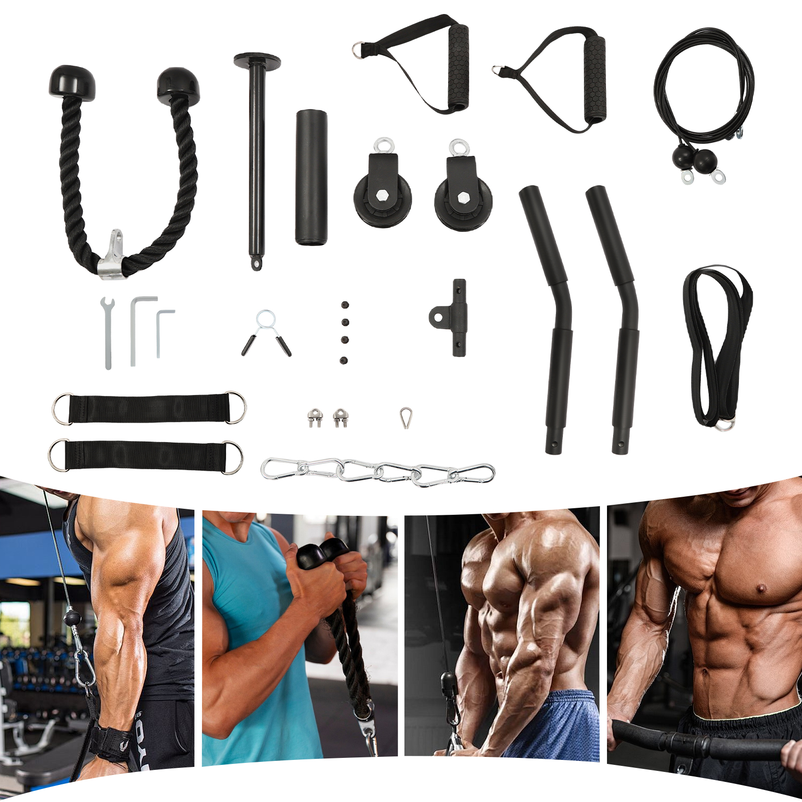 264LBS Load Capacity Cable Pul - Home Gym Cable Pulley System ulasan dan harga