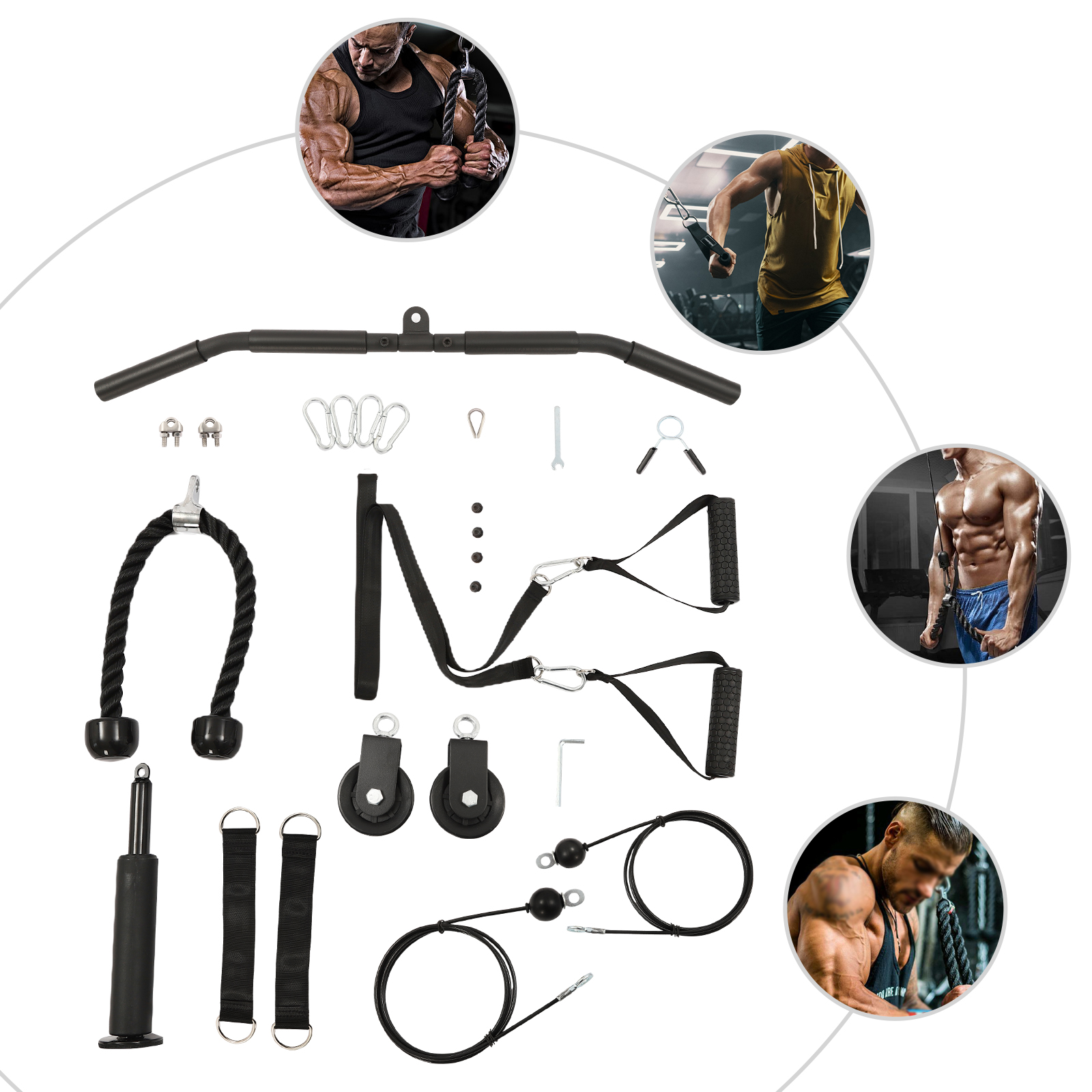 264LBS Load Capacity Cable Pul - Home Gym Cable Pulley System ulasan dan harga