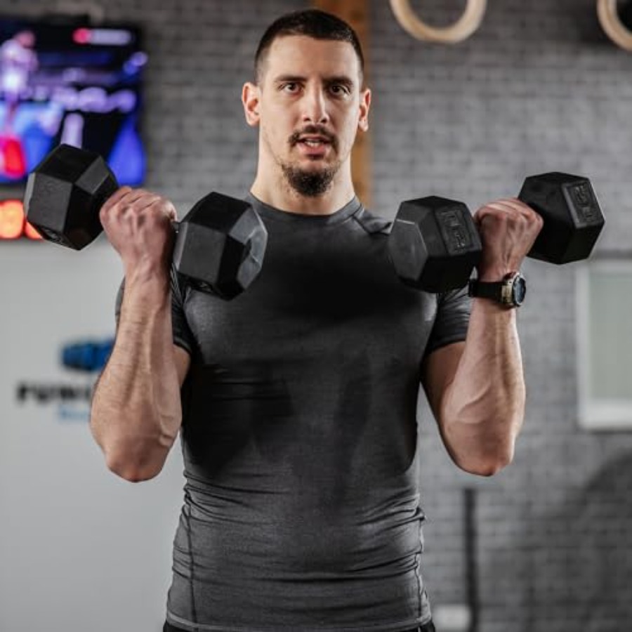 40lbs/45lbs/50lbs Rubber Dumbb - Home Gym Dumbbell Set ulasan dan harga