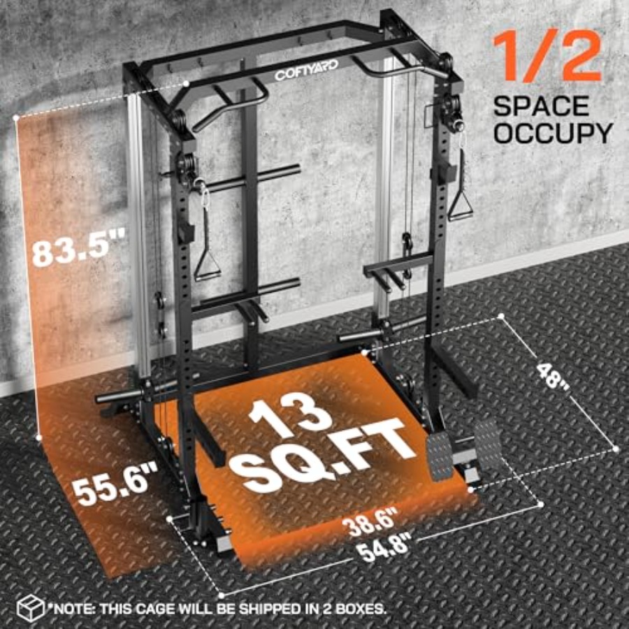 Power Cage Power Rack with Dua - Home Gym Cable Pulley System ulasan dan harga