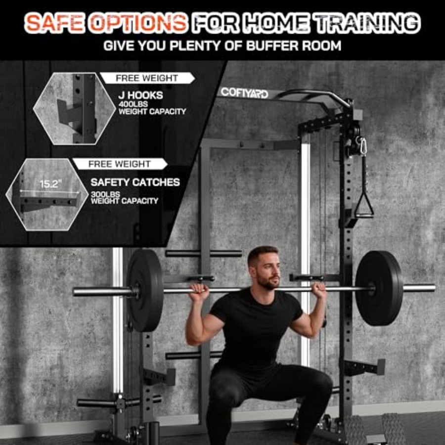 Power Cage Power Rack with Dua - Home Gym Cable Pulley System ulasan dan harga