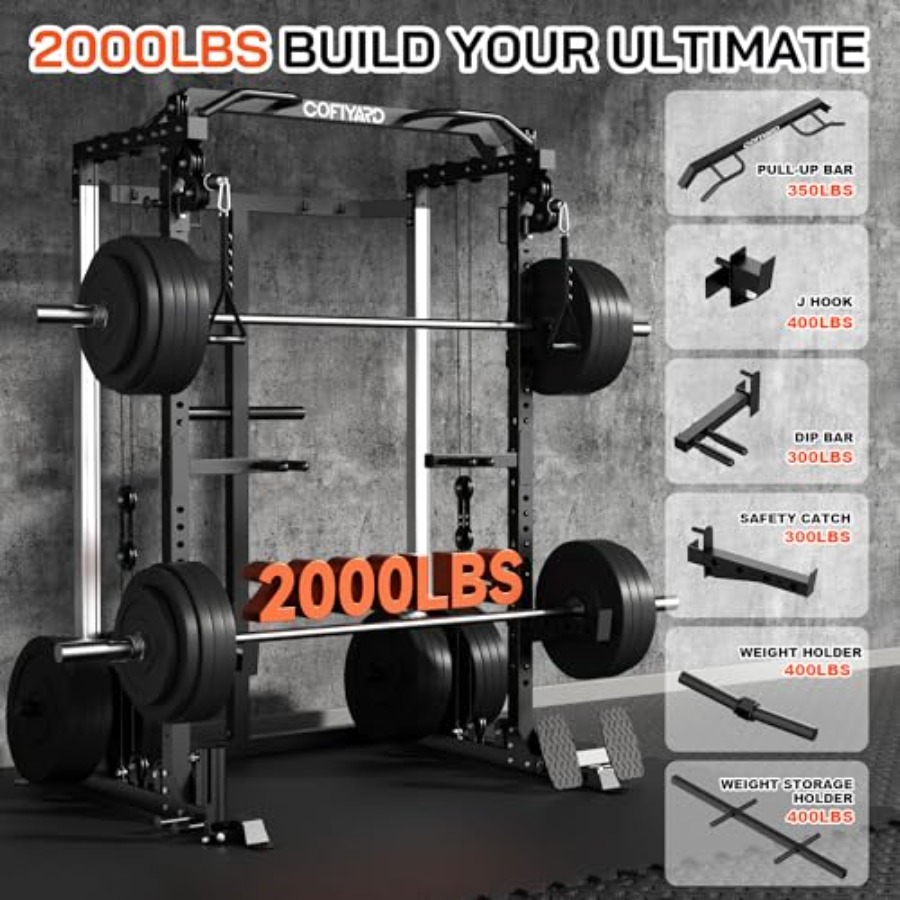 Power Cage Power Rack with Dua - Home Gym Cable Pulley System ulasan dan harga