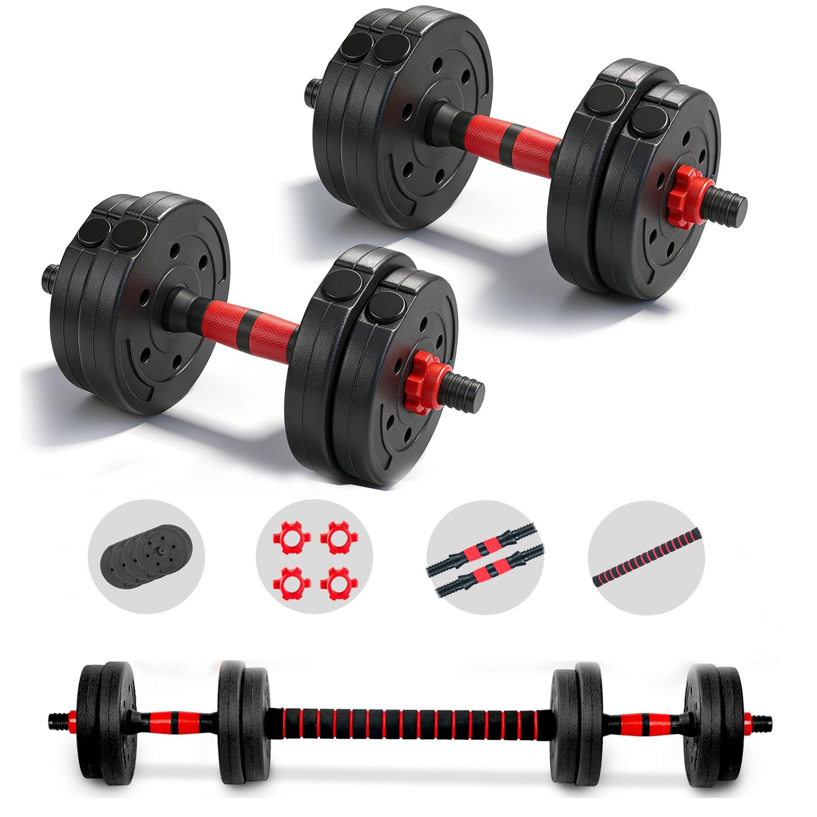 22lb 2-in-1 Adjustable Dumbbel - Home Gym Dumbbell Set ulasan dan harga