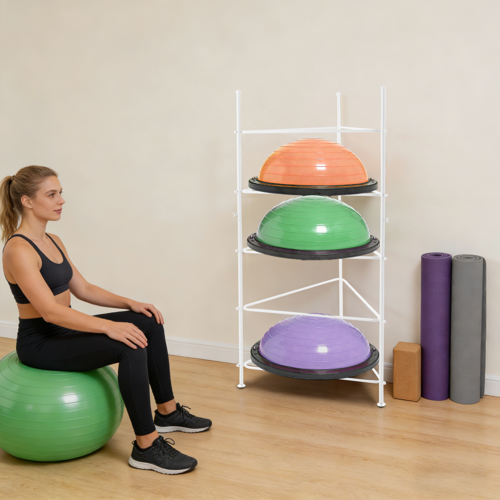 5-Tier Balance Ball Storage Ra - Home Gym Half Rack ulasan dan harga