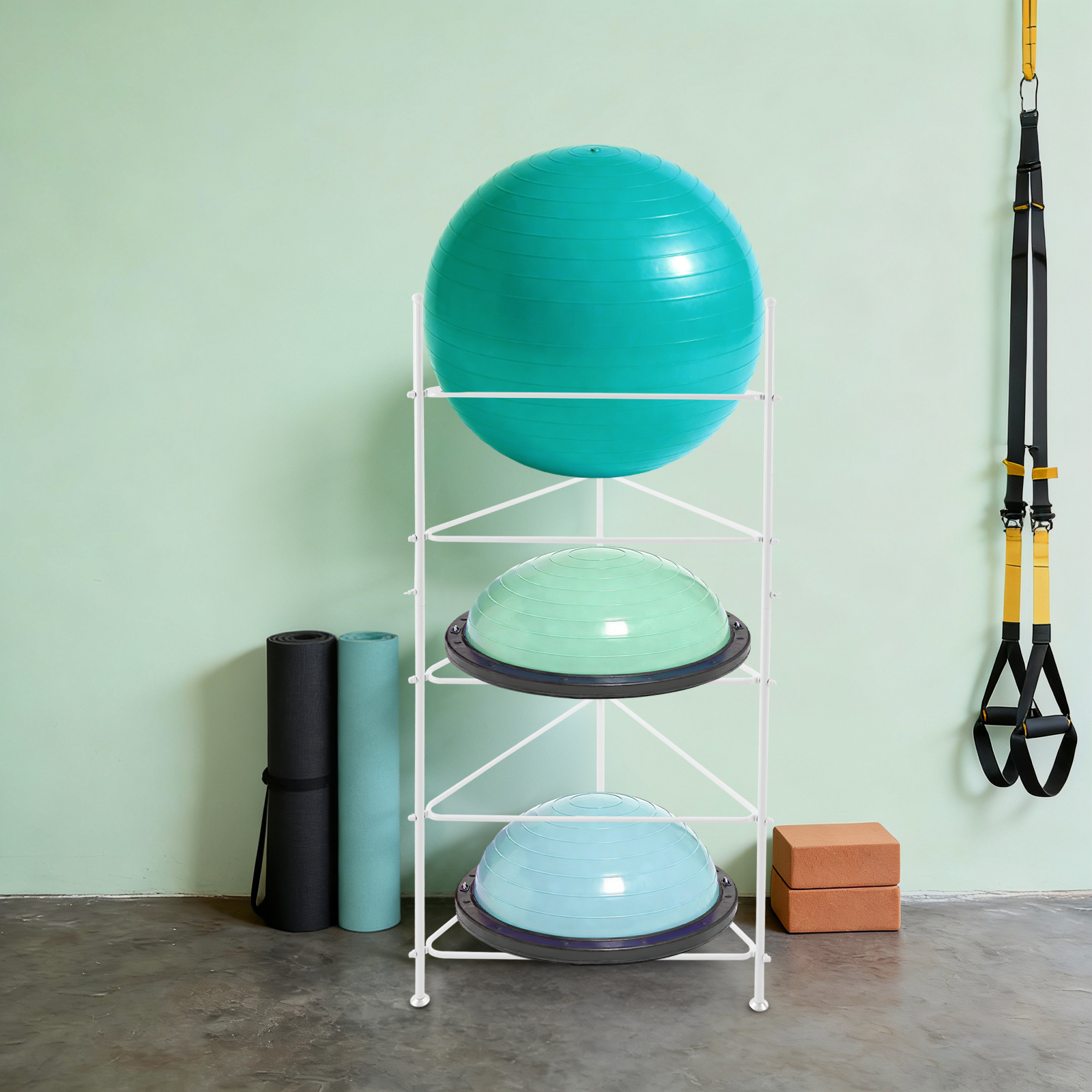 5-Tier Balance Ball Storage Ra - Home Gym Half Rack ulasan dan harga