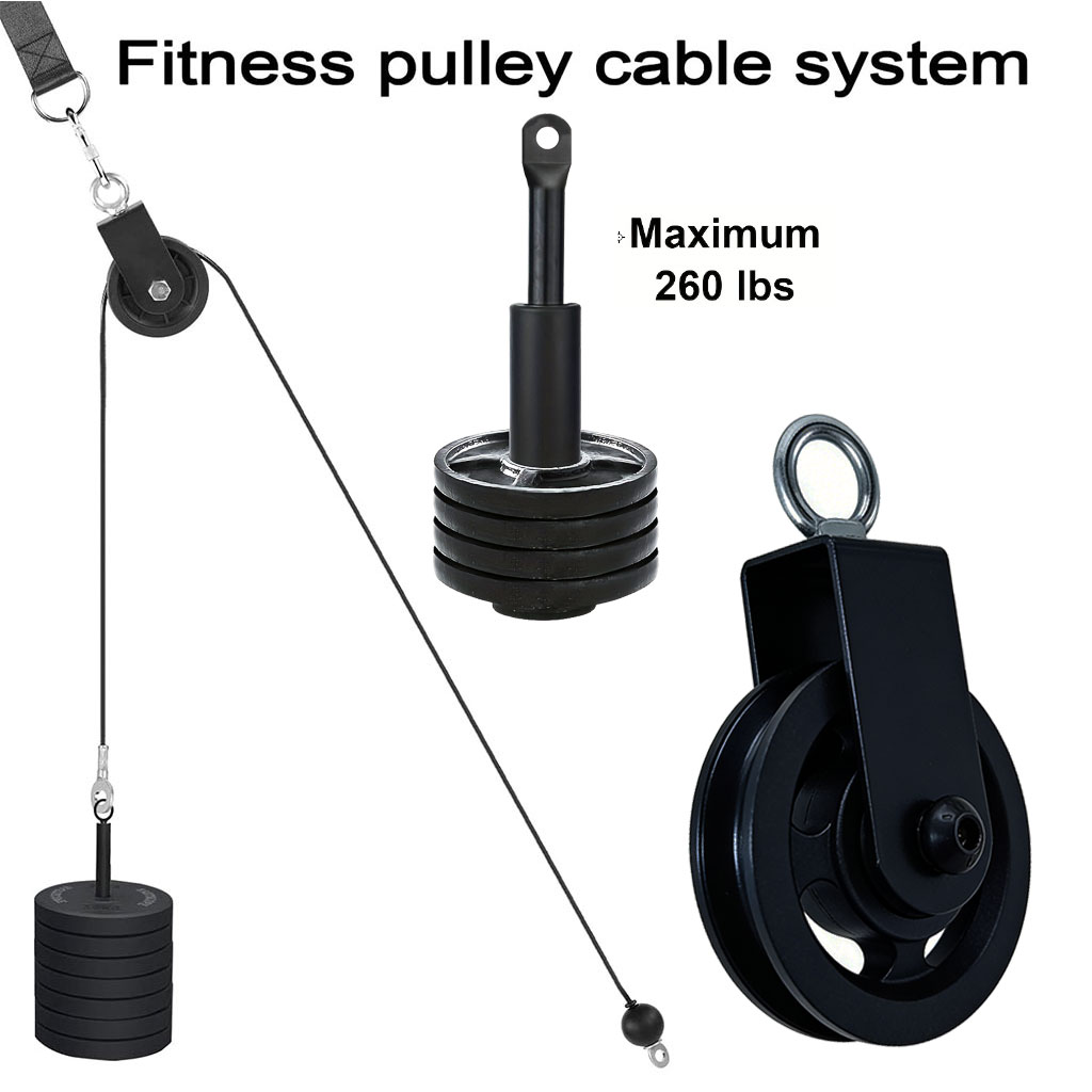 360° Silent Pulley Wheel with  - Home Gym Cable Pulley System ulasan dan harga