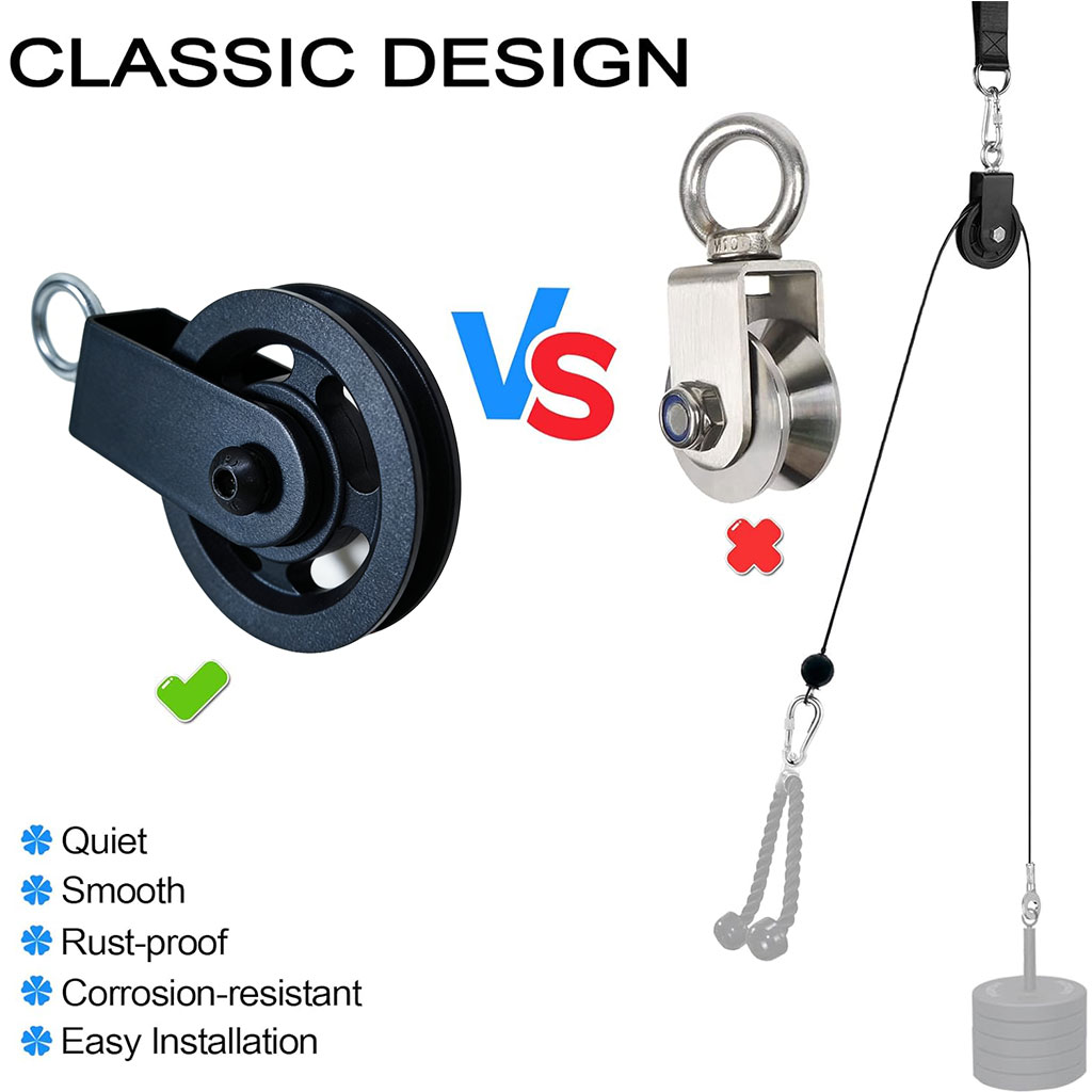 360° Silent Pulley Wheel with  - Home Gym Cable Pulley System ulasan dan harga