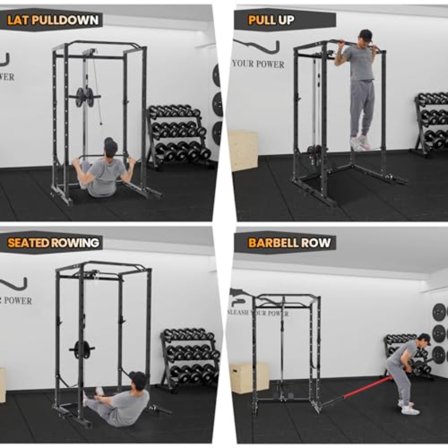 1600 Lbs Power Rack for Home G - Home Gym Cable Pulley System ulasan dan harga