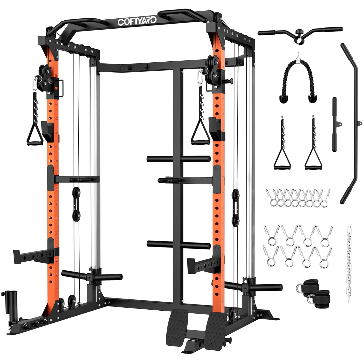 Power Cage, Power Rack with Du - Home Gym Cable Pulley System ulasan dan harga