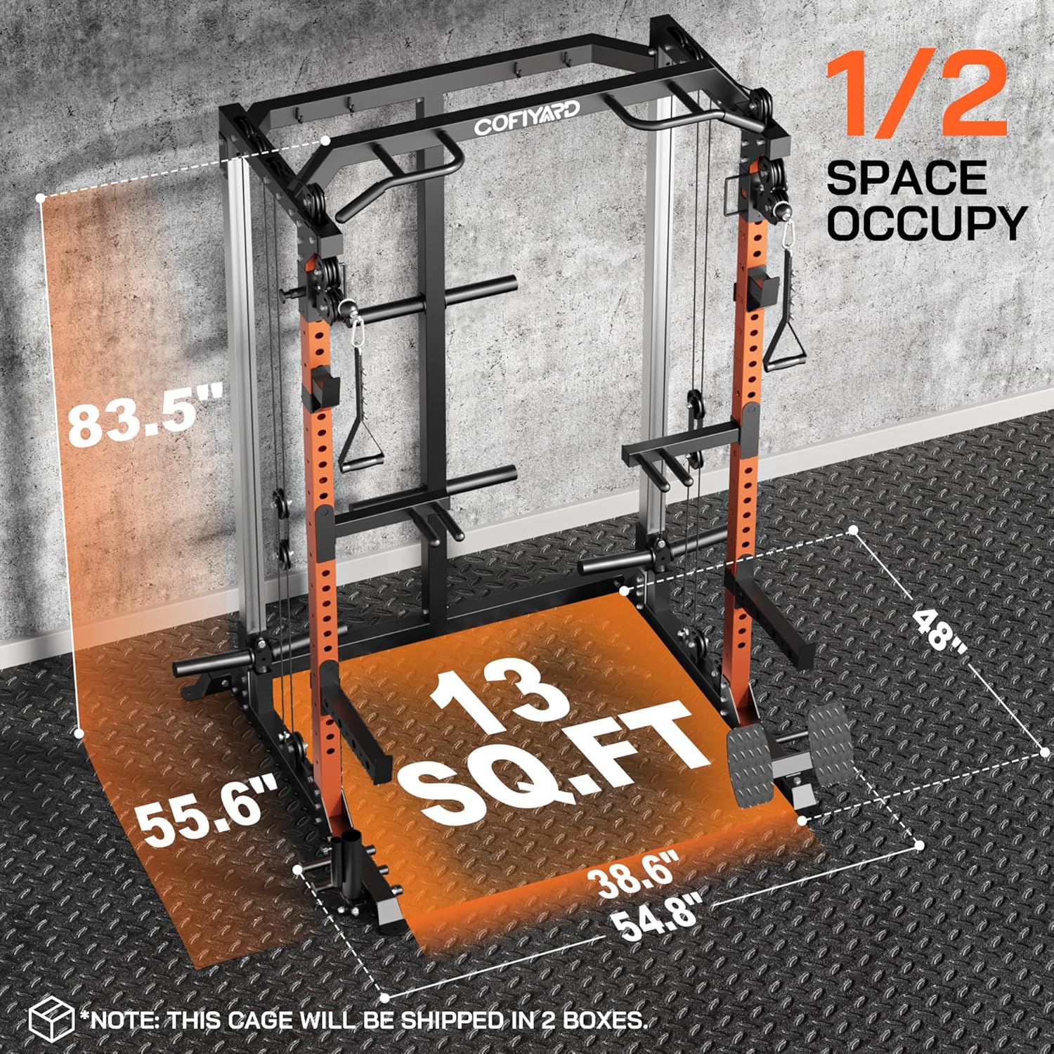 Power Cage, Power Rack with Du - Home Gym Cable Pulley System ulasan dan harga