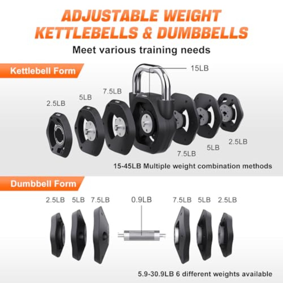 2-in-1 Adjustable Kettlebell 1 - Home Gym Kettlebells ulasan dan harga