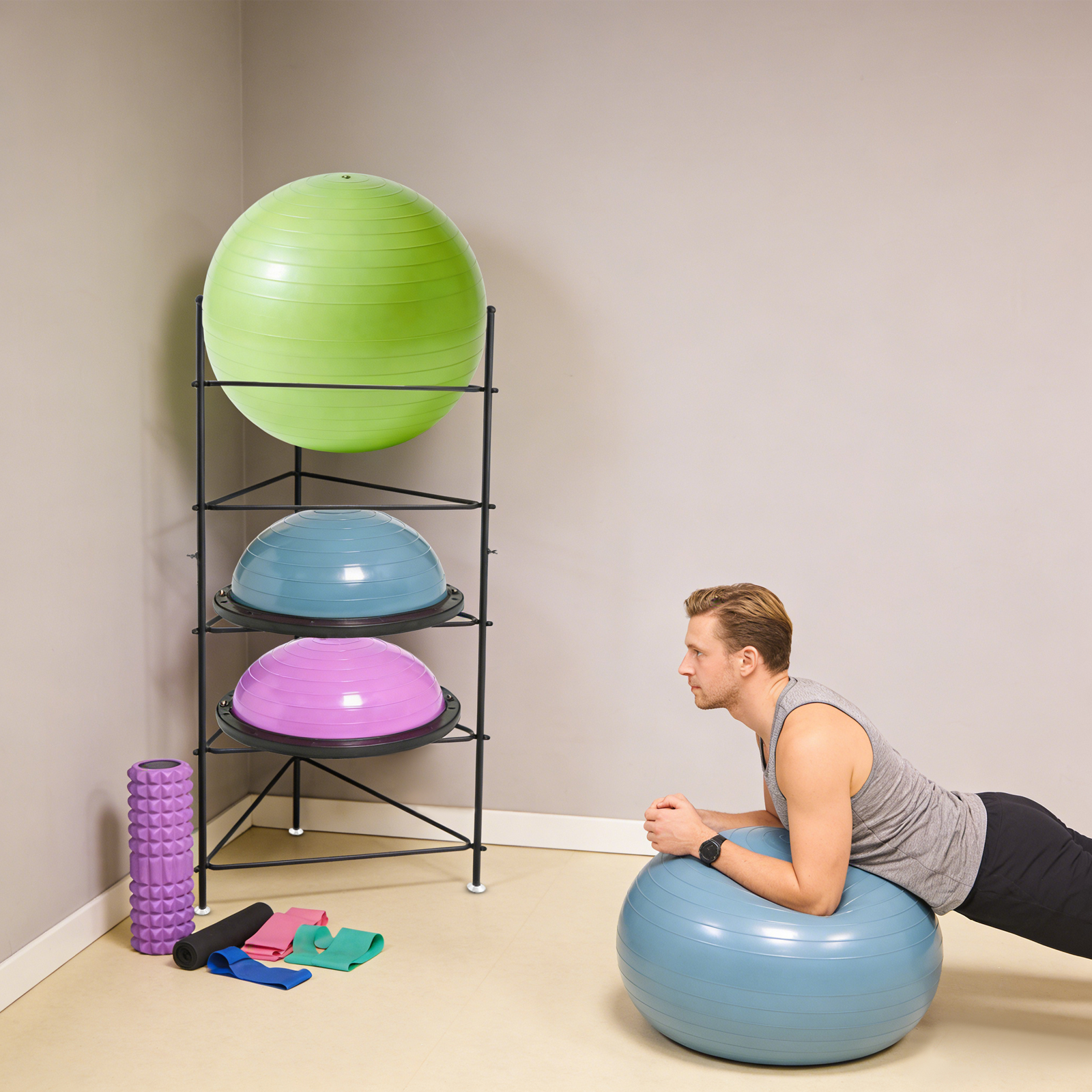 Iron 5-Tier Balance Ball Stora - Home Gym Half Rack ulasan dan harga