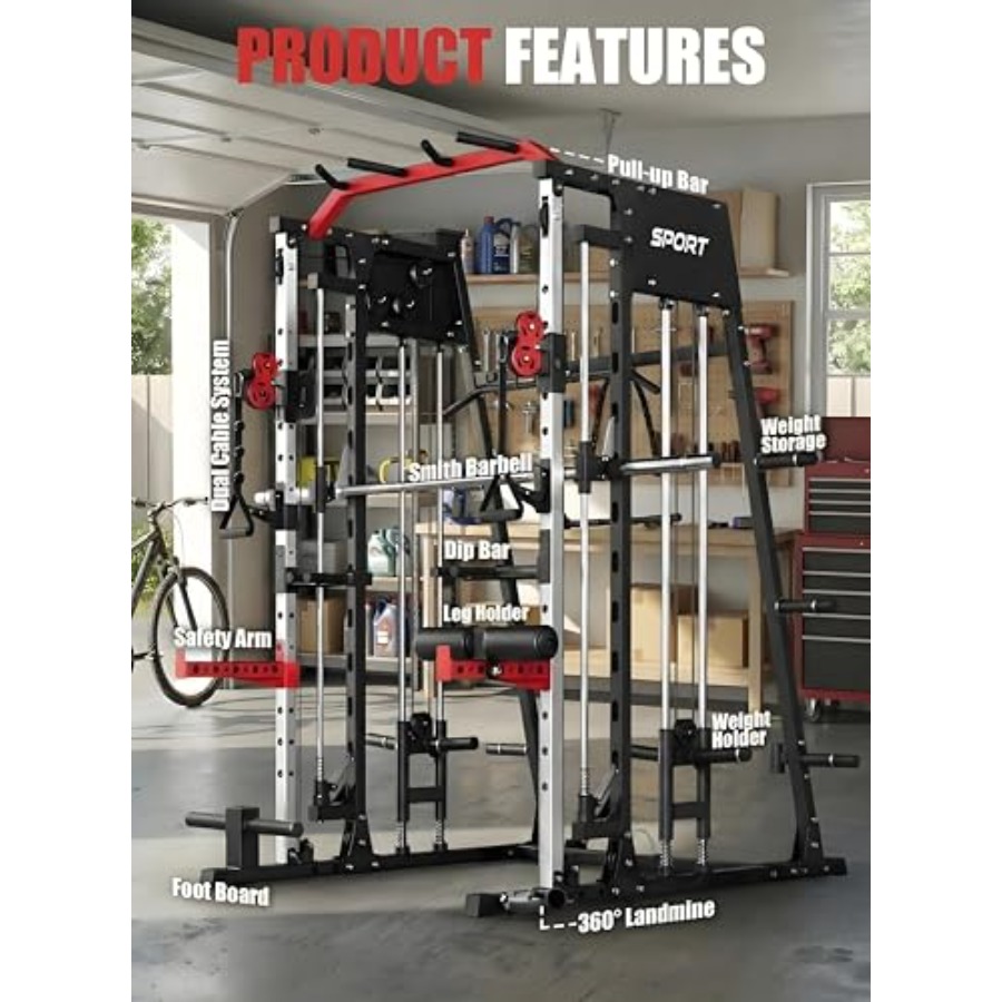 Smith Machine Home Gym All in  - Home Gym One Machine ulasan dan harga