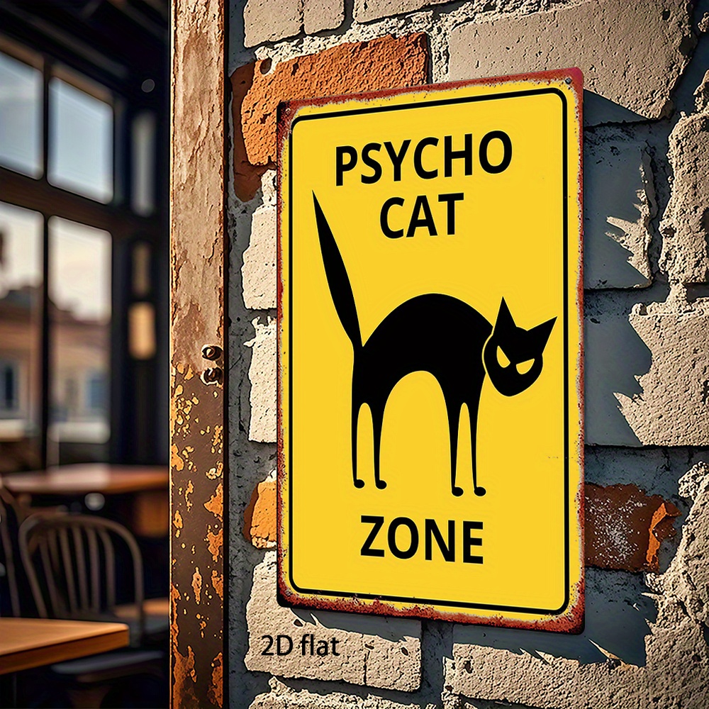 1pc, Metal Sign, Psycho Cat Zo - Home Zone Gym ulasan dan harga