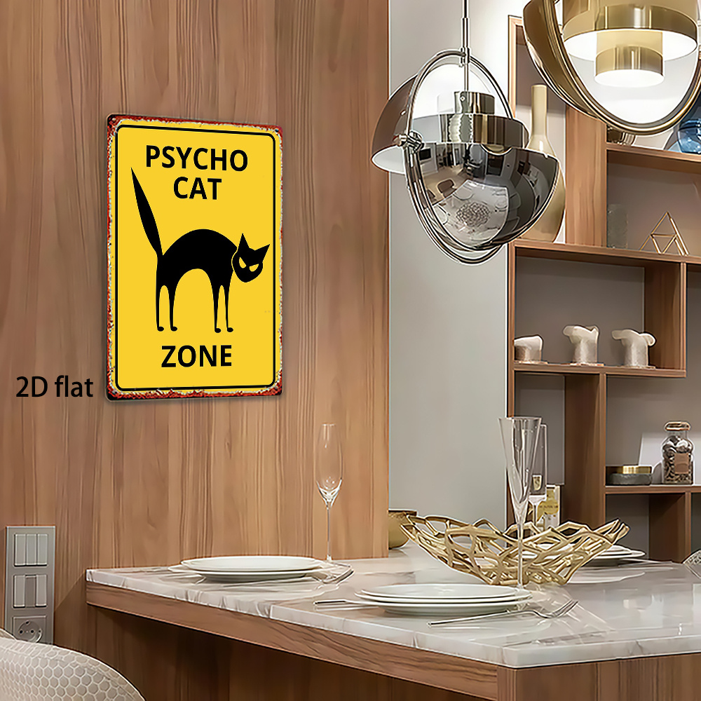 1pc, Metal Sign, Psycho Cat Zo - Home Zone Gym ulasan dan harga