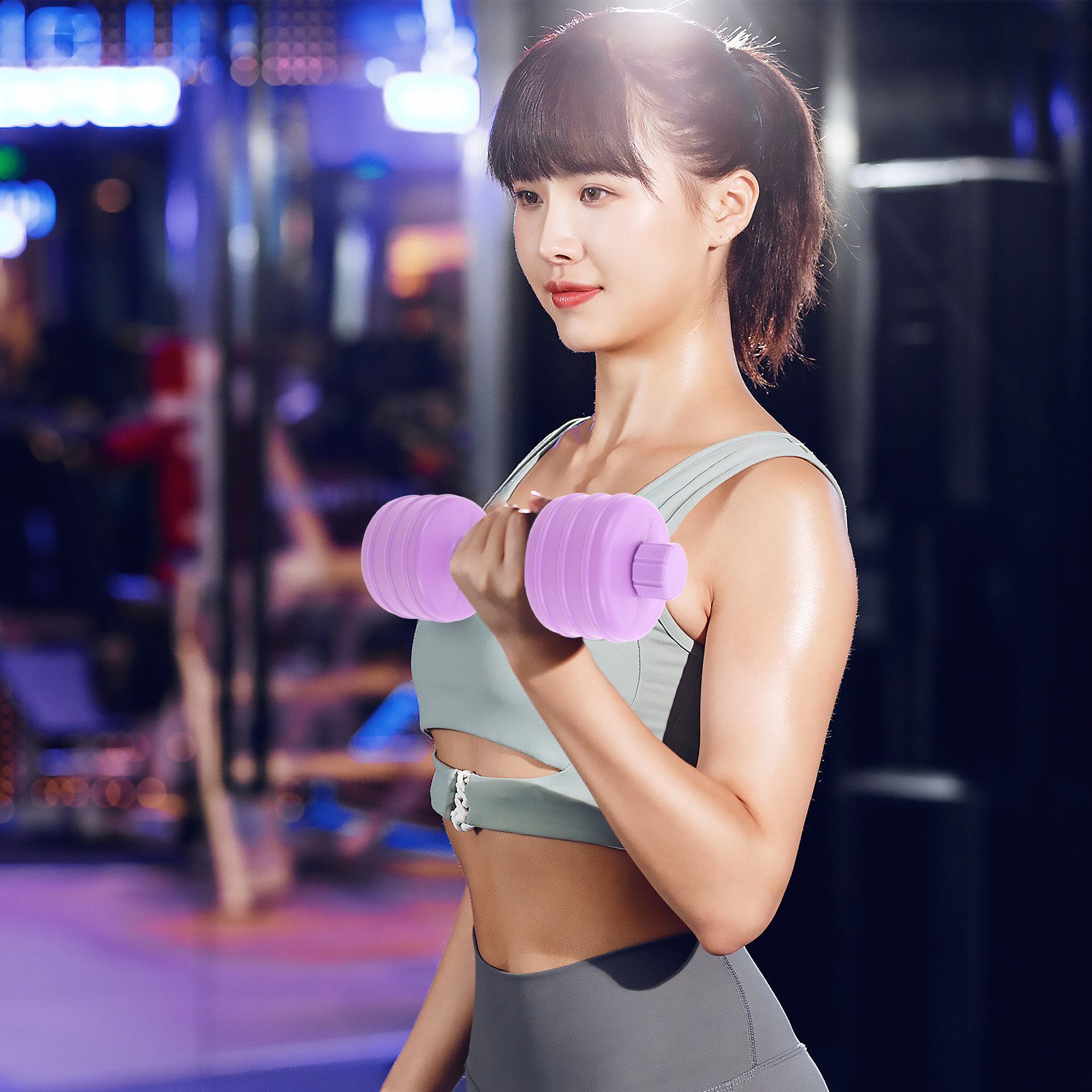 2Pcs Dumbbell Shaped Water Bot - Home Gym No Equipment ulasan dan harga