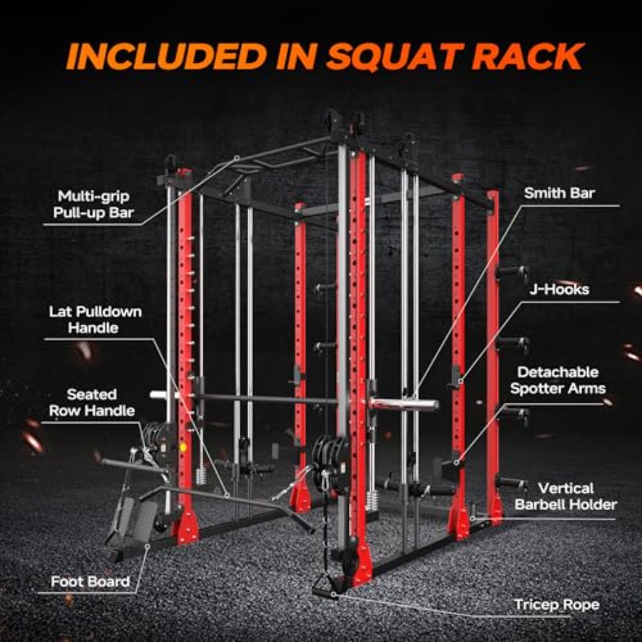 All-in-One Power Rack with Smi - Home Gym One Machine ulasan dan harga