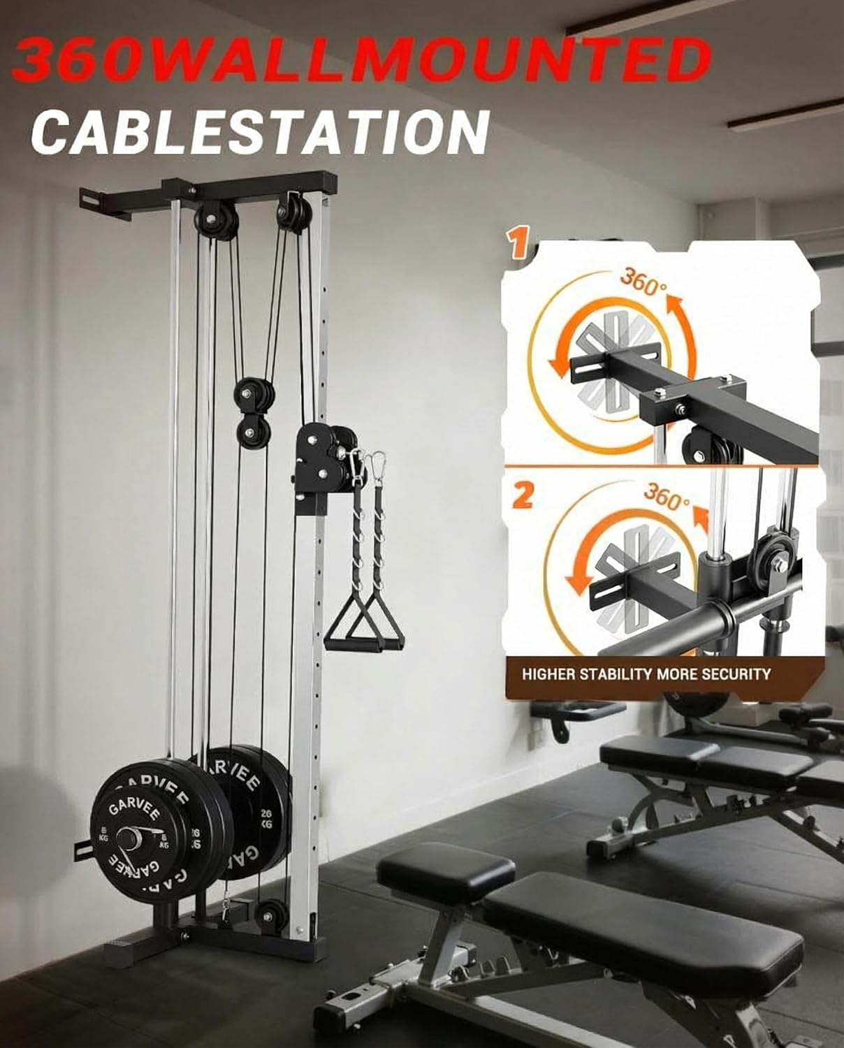 Wall Mount Cable Station Dual  - Home Gym Cable Pulley System ulasan dan harga