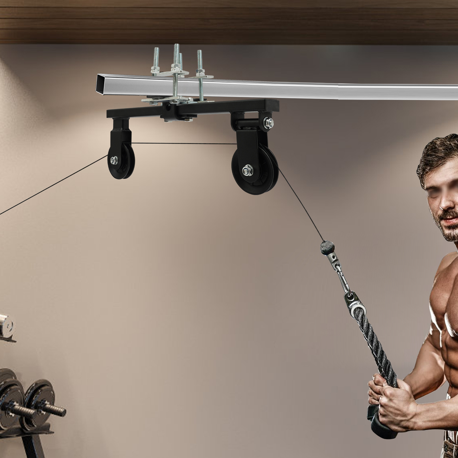 Cable Pulley System Weight Pul - Home Gym Cable Pulley System ulasan dan harga
