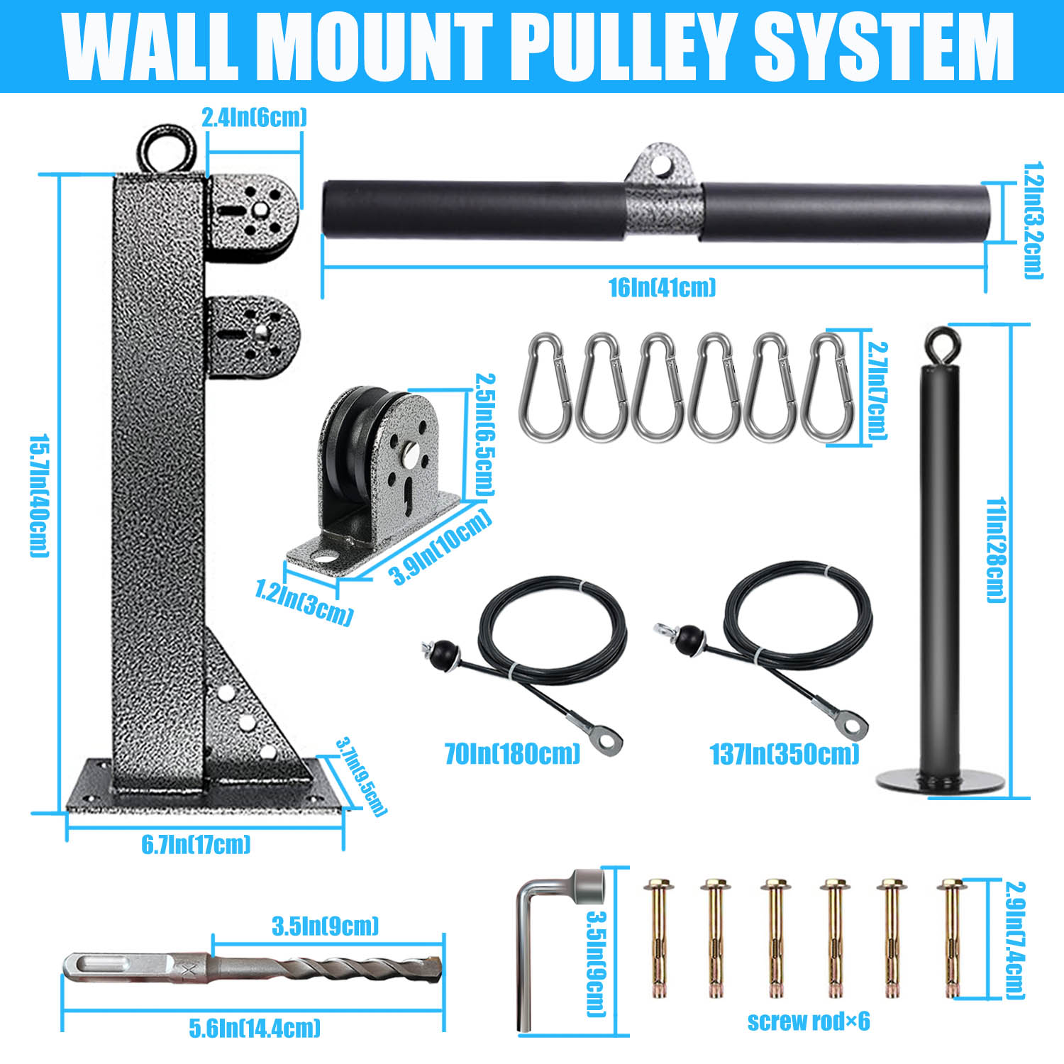 Fitness Wall Mounted Pulley Sy - Home Gym Cable Pulley System ulasan dan harga