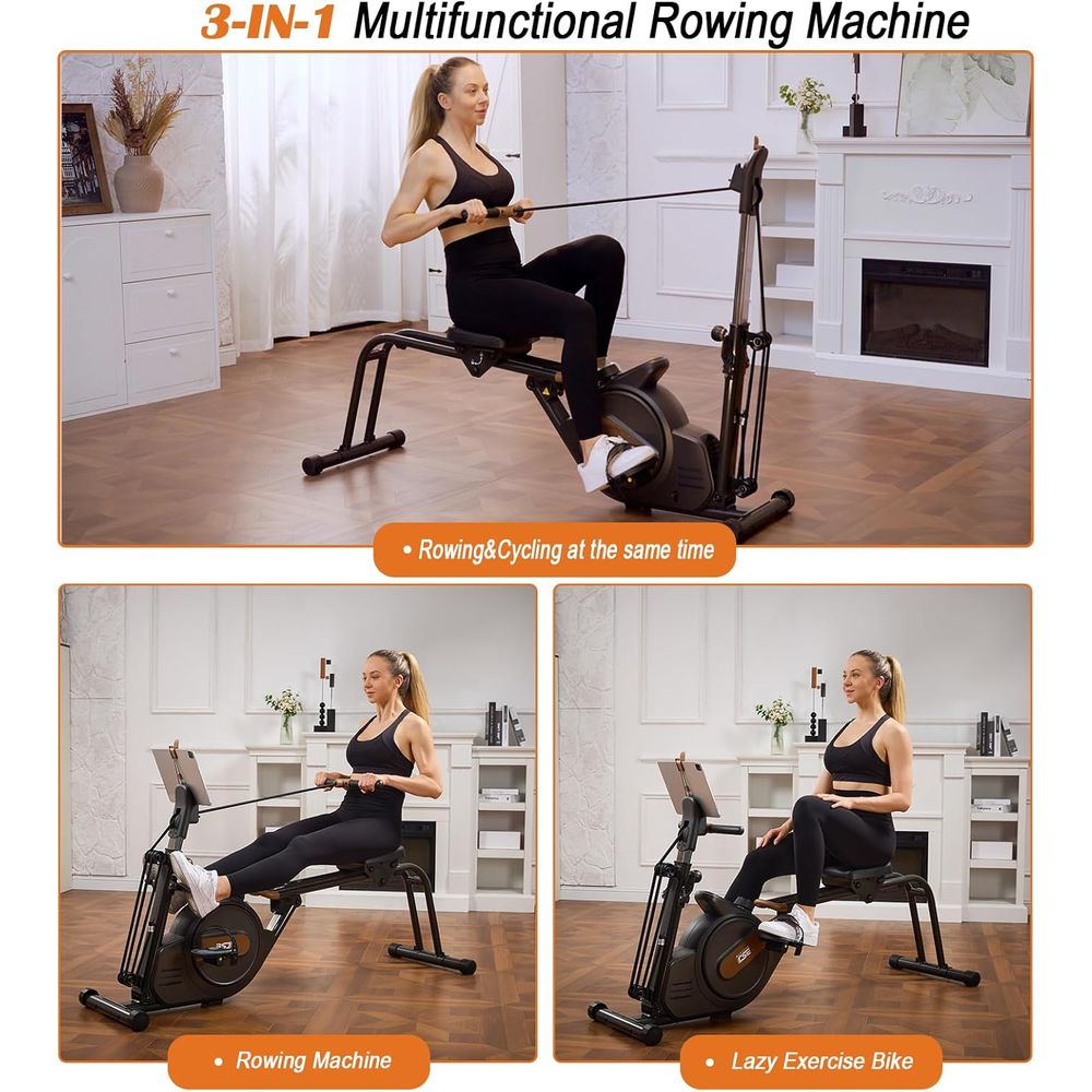 3 in 1 Rowing Machine, Rower w - Home Gym No Equipment ulasan dan harga
