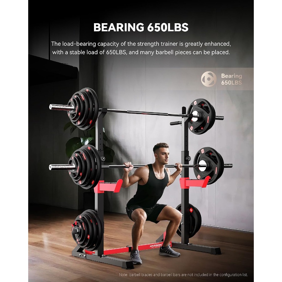 Heavy Duty Squat Rack, Bench P - Home Gym Half Rack ulasan dan harga