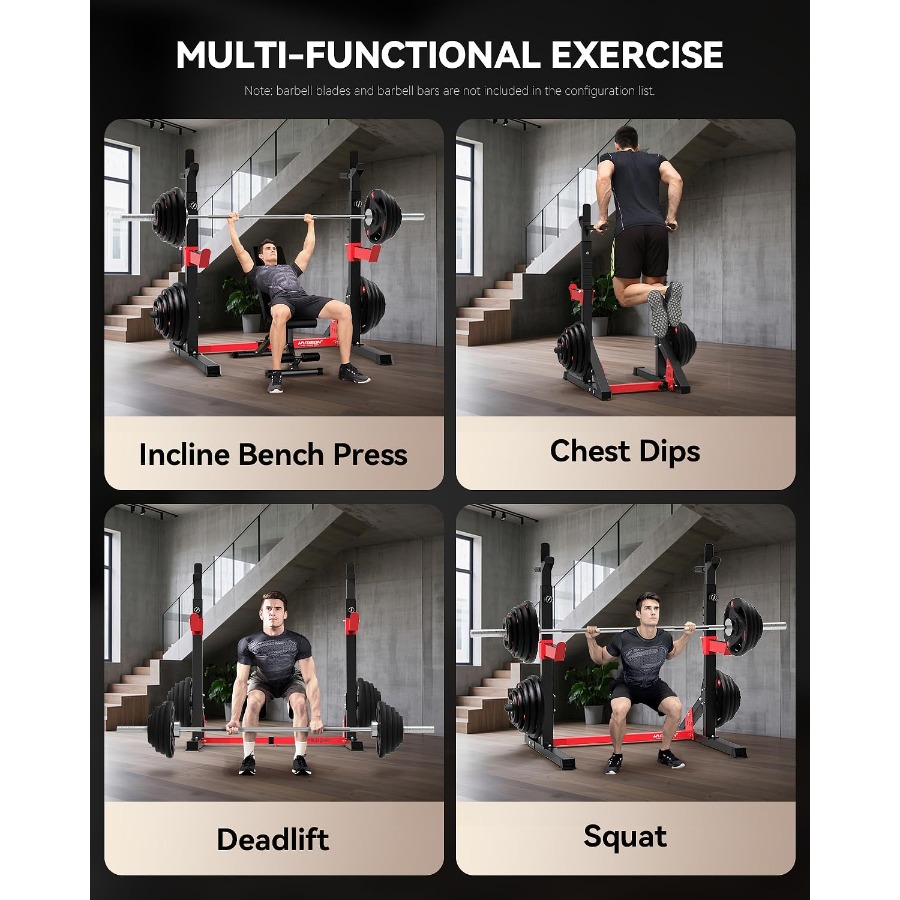 Heavy Duty Squat Rack, Bench P - Home Gym Half Rack ulasan dan harga