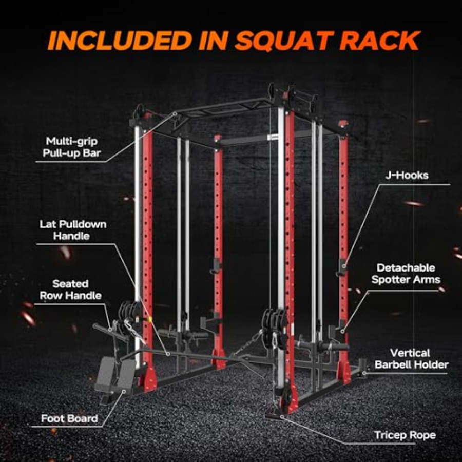 All-in-One Power Rack with Smi - Home Gym One Machine ulasan dan harga