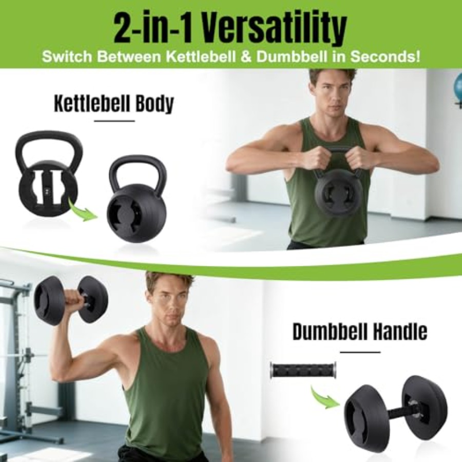 2-in-1 Adjustable Kettlebell 1 - Home Gym Kettlebells ulasan dan harga