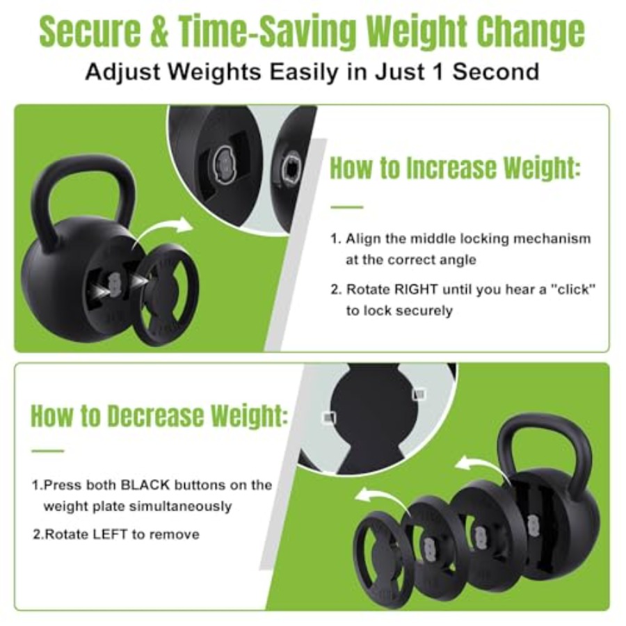 2-in-1 Adjustable Kettlebell 1 - Home Gym Kettlebells ulasan dan harga