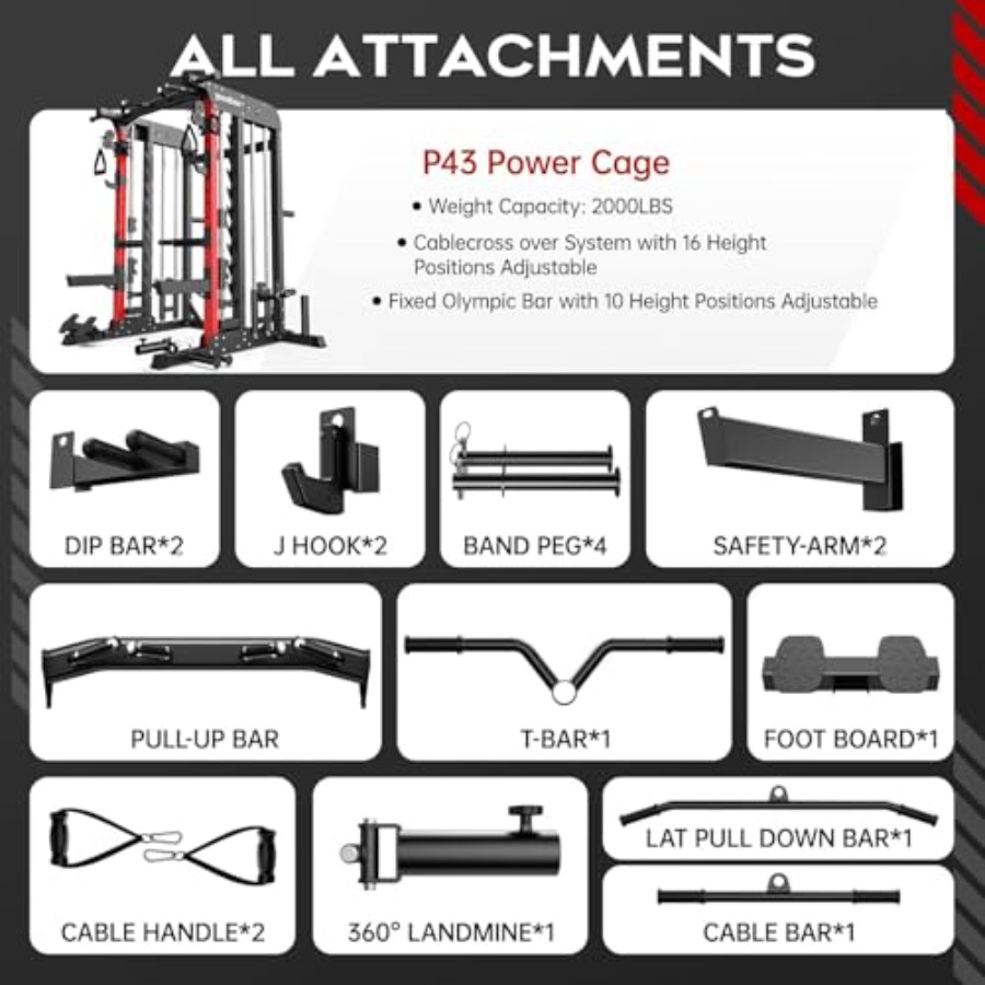 Home Gym Power Cage 2000LB Squ - Home Gym Cable Pulley System ulasan dan harga